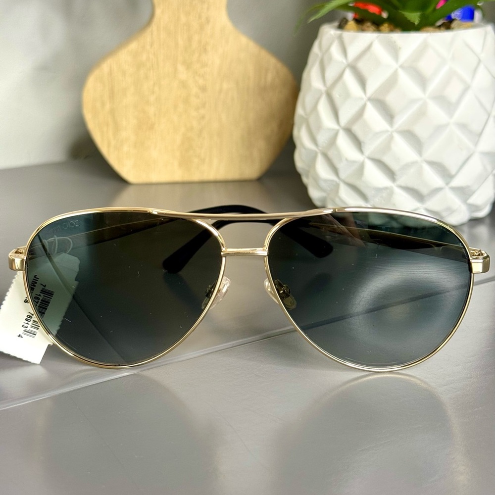 Jimmy Choo Gold Aviator Sunglasses